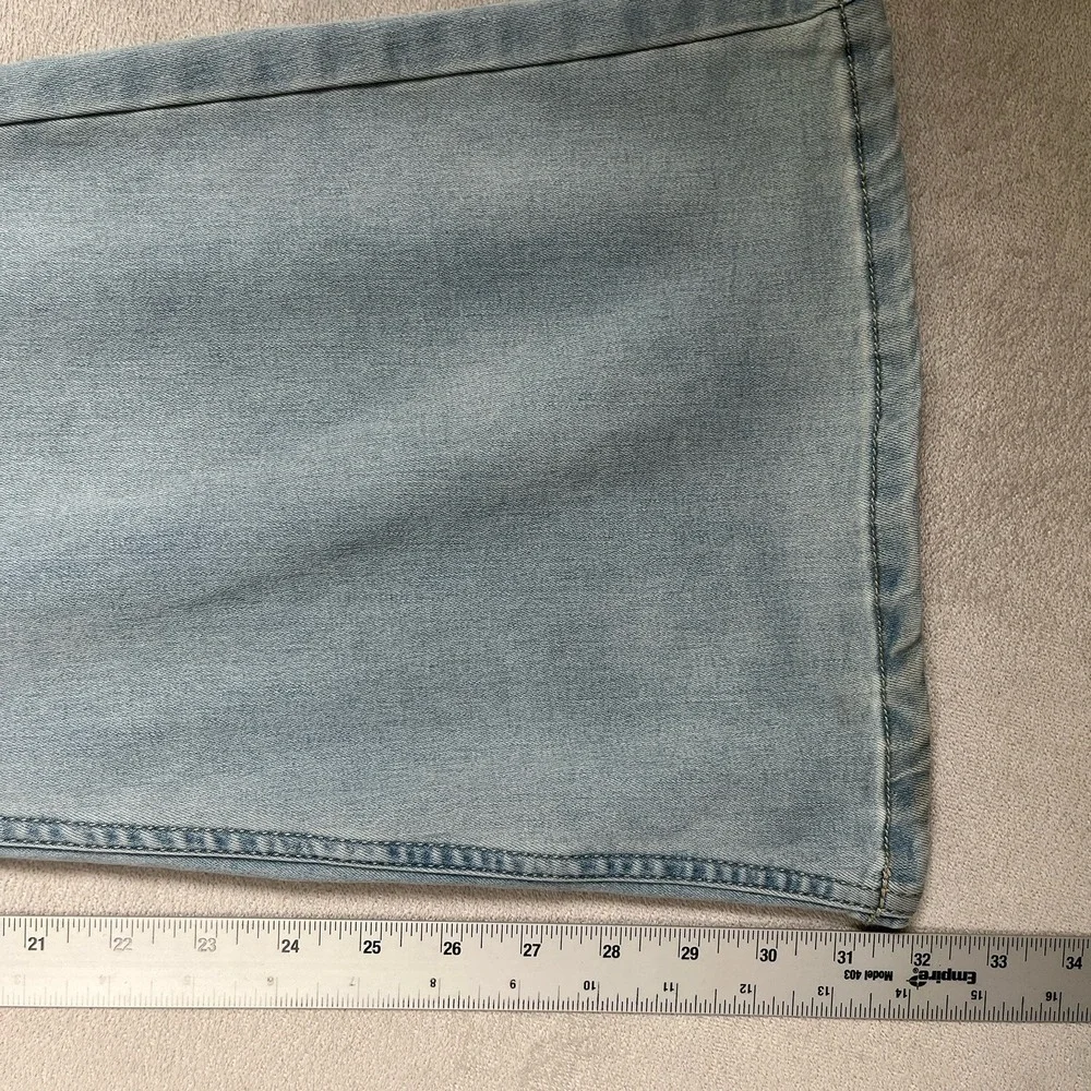 Free People Pull On Flared Jeans Women 33x32‎ Blue Light Wash Elastic Waist
